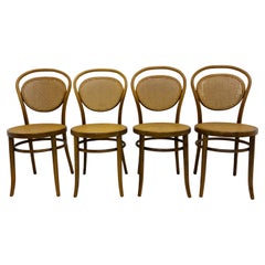 Set of 4 bentwood webbing dining / bistro chairs , 1960s