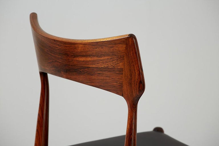 Set of 4 Bernard Petersen Rosewood Dining Chairs, circa 1960 For Sale