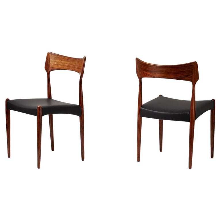 Set of 4 Bernard Petersen Rosewood Dining Chairs, circa 1960 For Sale