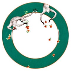 Set Of 4 Bernardaud Limoges For Le Cirque Green Monkey Bread & Butter Or Cake