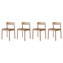 Set of 4 Betty Chairs Tk3, in Noble Aniline leather Cognac&Oak for &Tradition