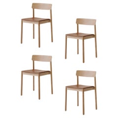 Set of 4 Betty Chairs Tk3, in Noble Aniline leather Cognac&Oak for &Tradition
