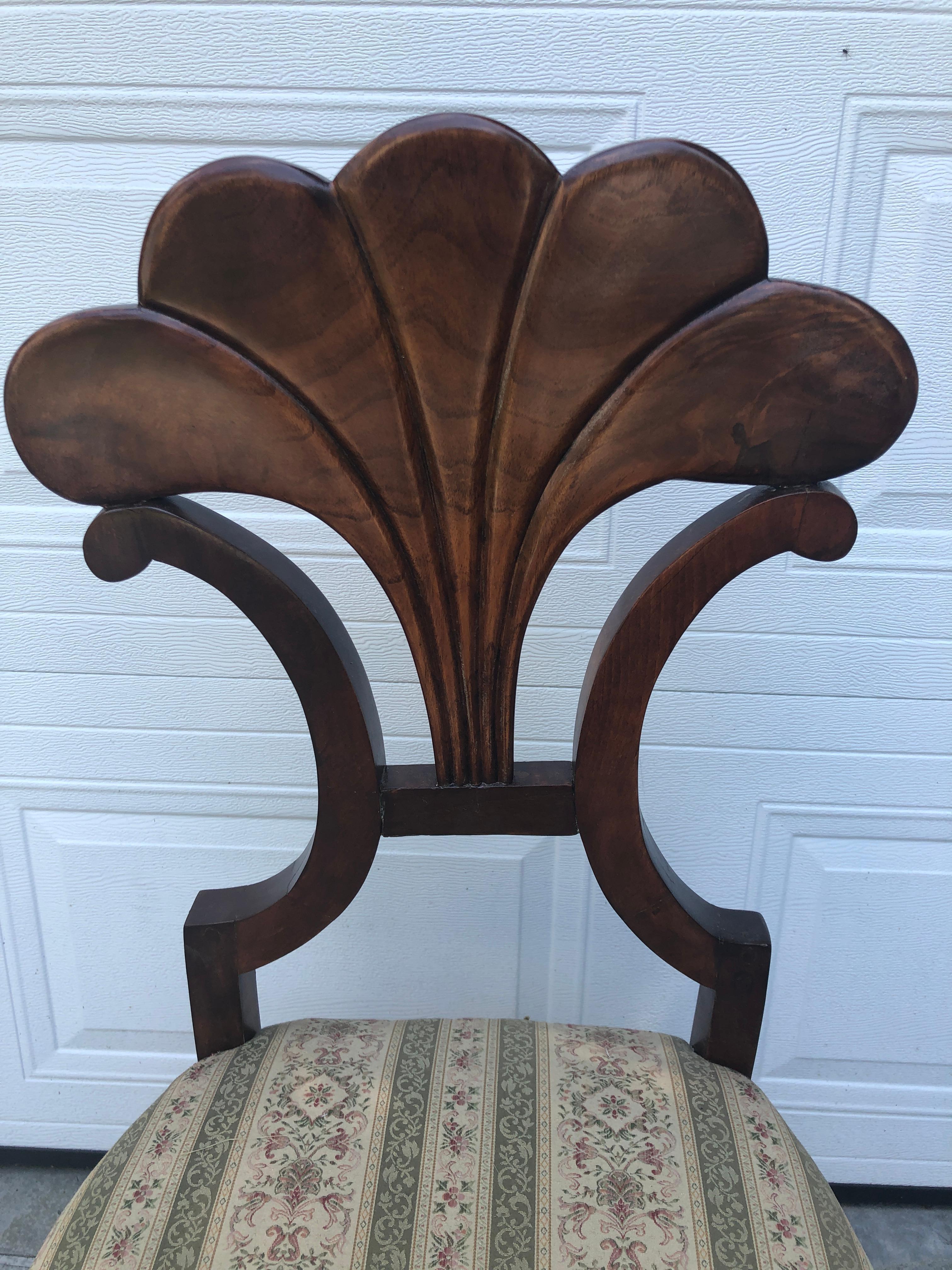 Set of four Biedermeier chairs, Austria 19th-20th century, walnut veneer. In good unrestored condition.