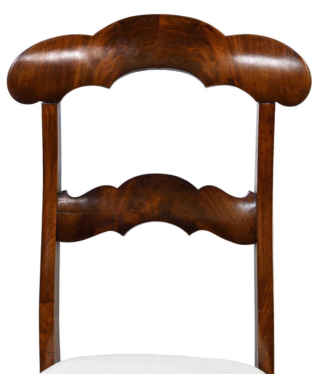 Set of 4 Biedermeier Mahogany Dining Chairs with Upholstered Seat, circa 1830 5