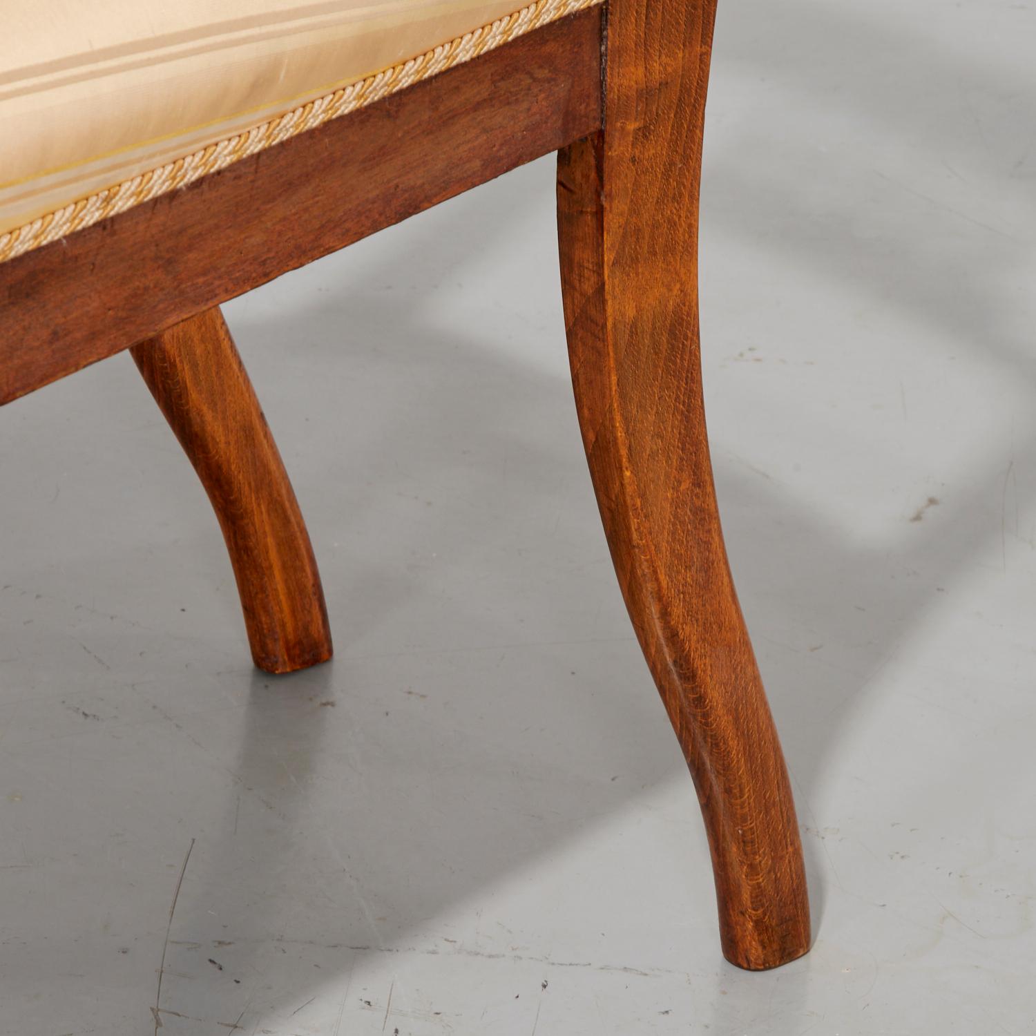 Satz von 4 Biedermeier-Beistellstühlen mit gepolsterten Sitzen und ebonisiertem Holzdetails (Mittleres 19. Jahrhundert) im Angebot