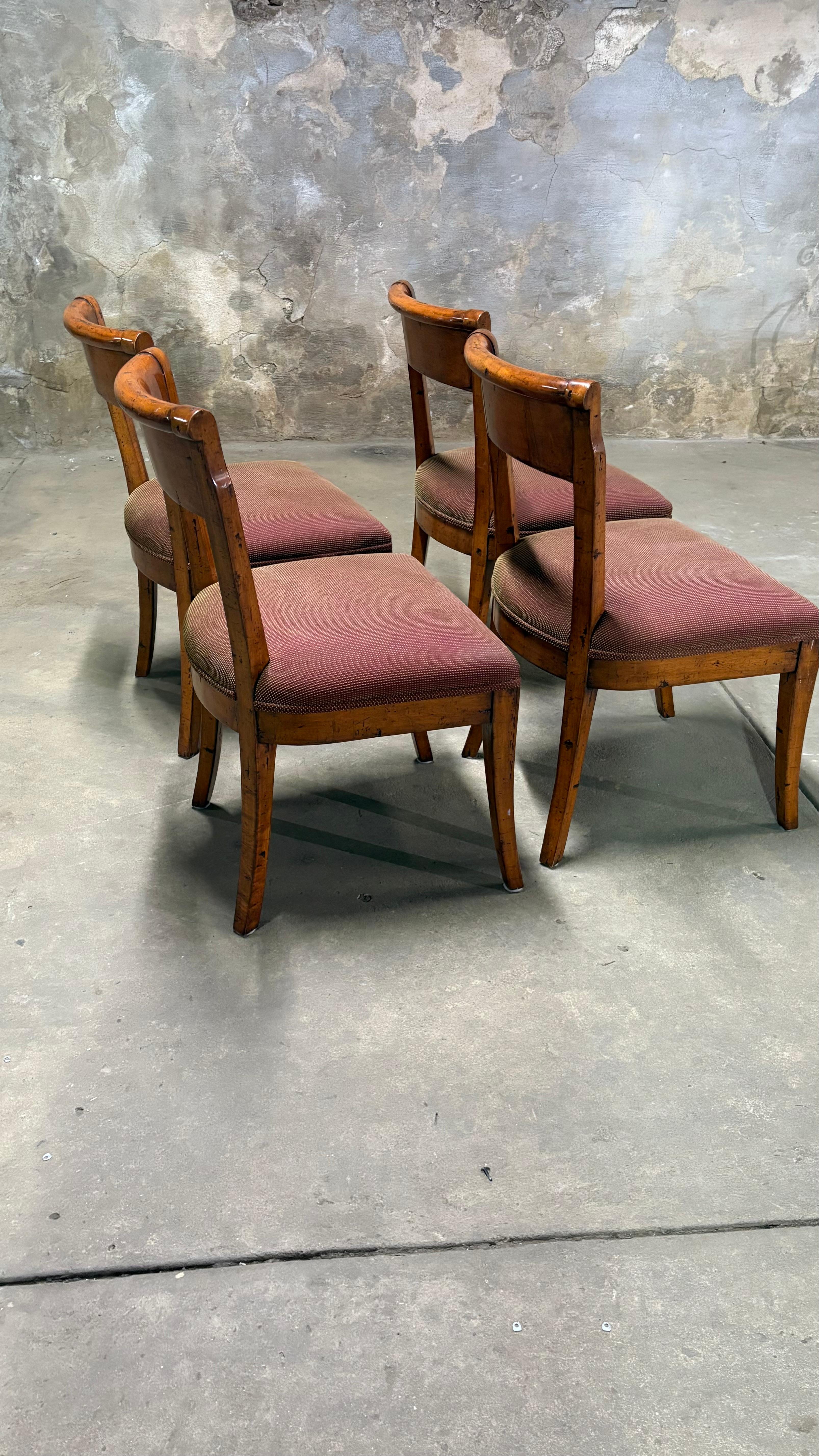 4er Set - Biedermeier Esszimmerstühle (Hartholz) im Angebot