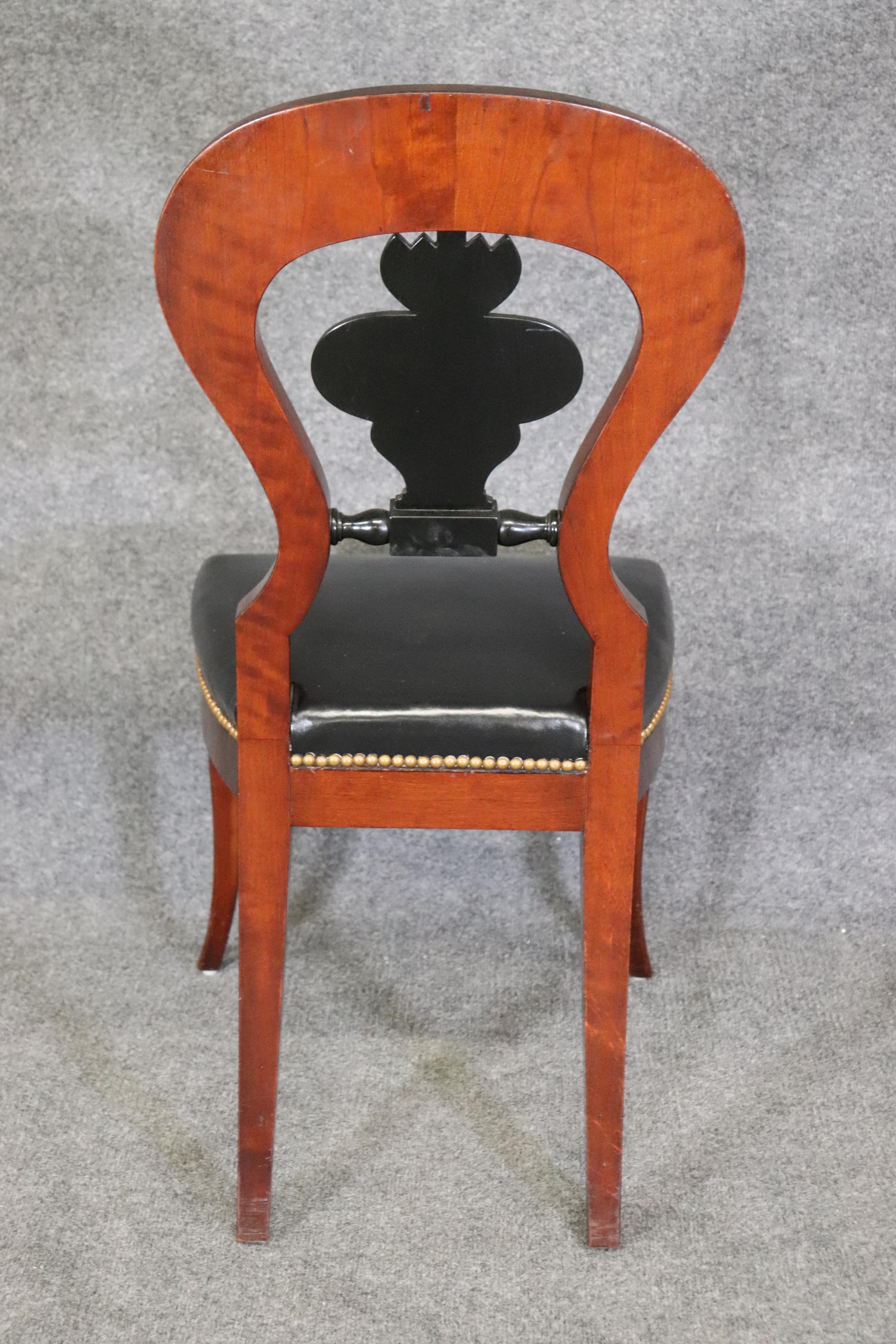 Set of 4 Biedermeier Walnut Dining Chairs circa 1950s 1