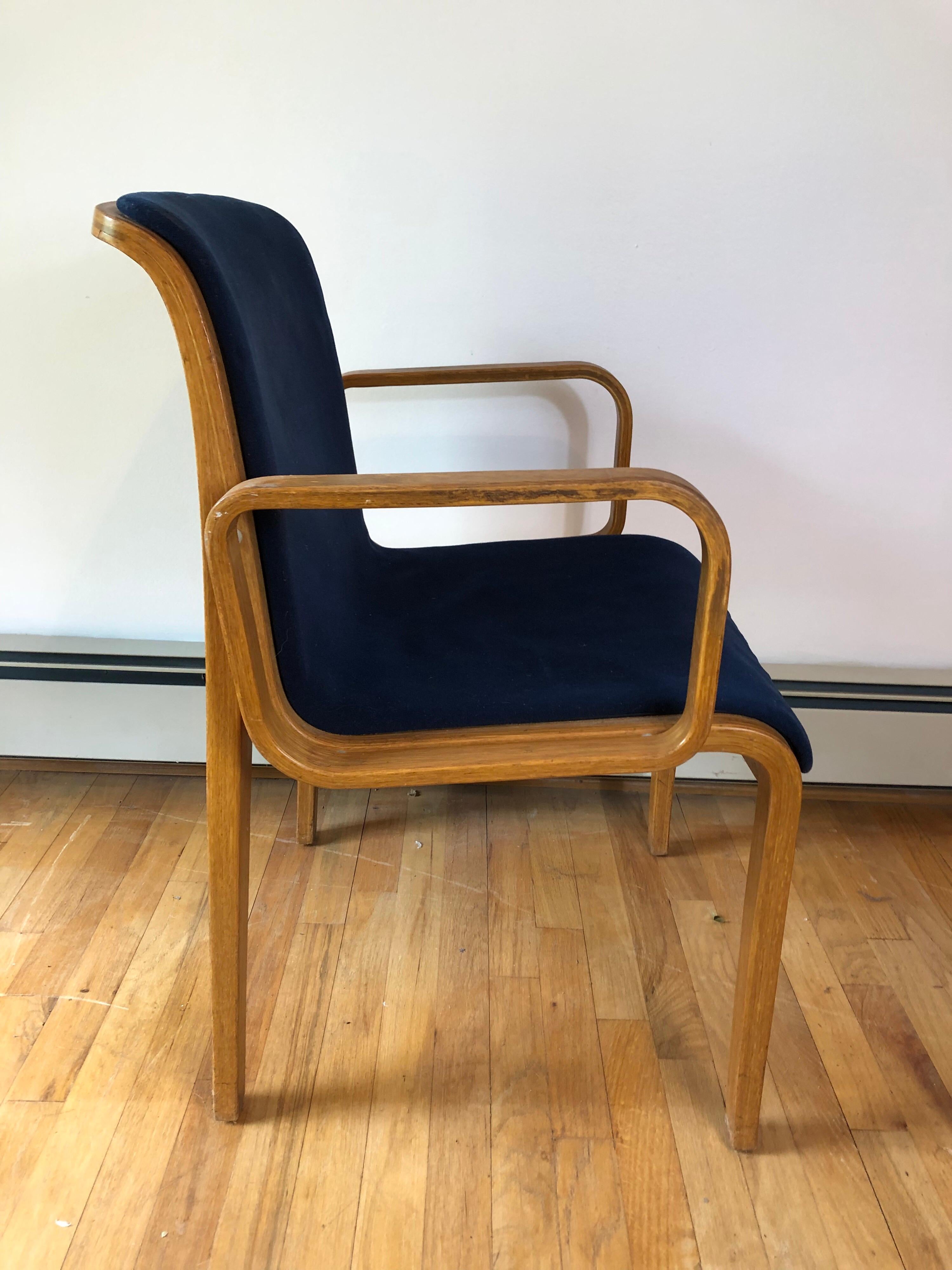 Stained Set of 4 Bill Stephens for Knoll Armchairs