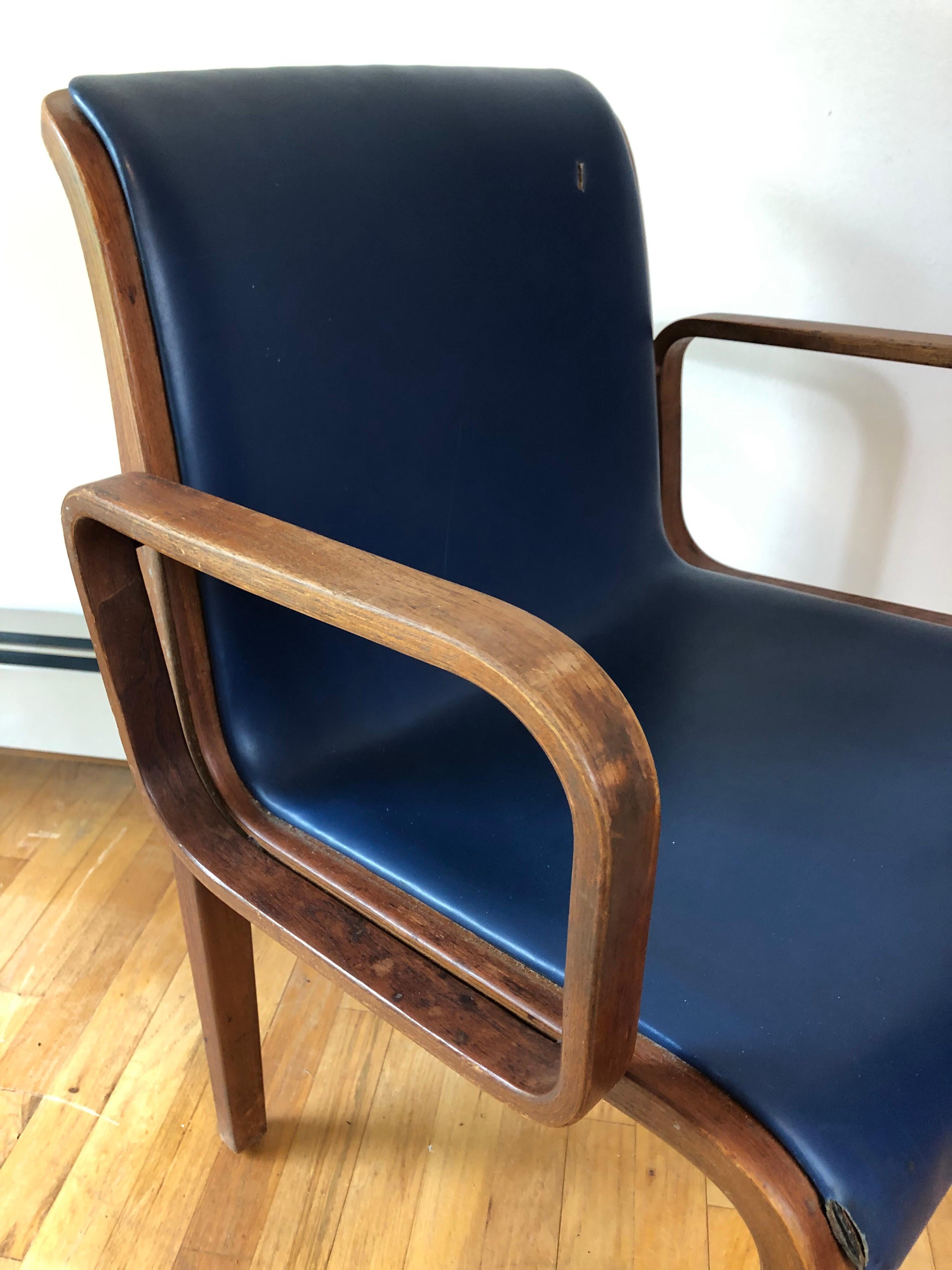 Set of 4 Bill Stephens for Knoll Armchairs In Fair Condition For Sale In Stockton, NJ