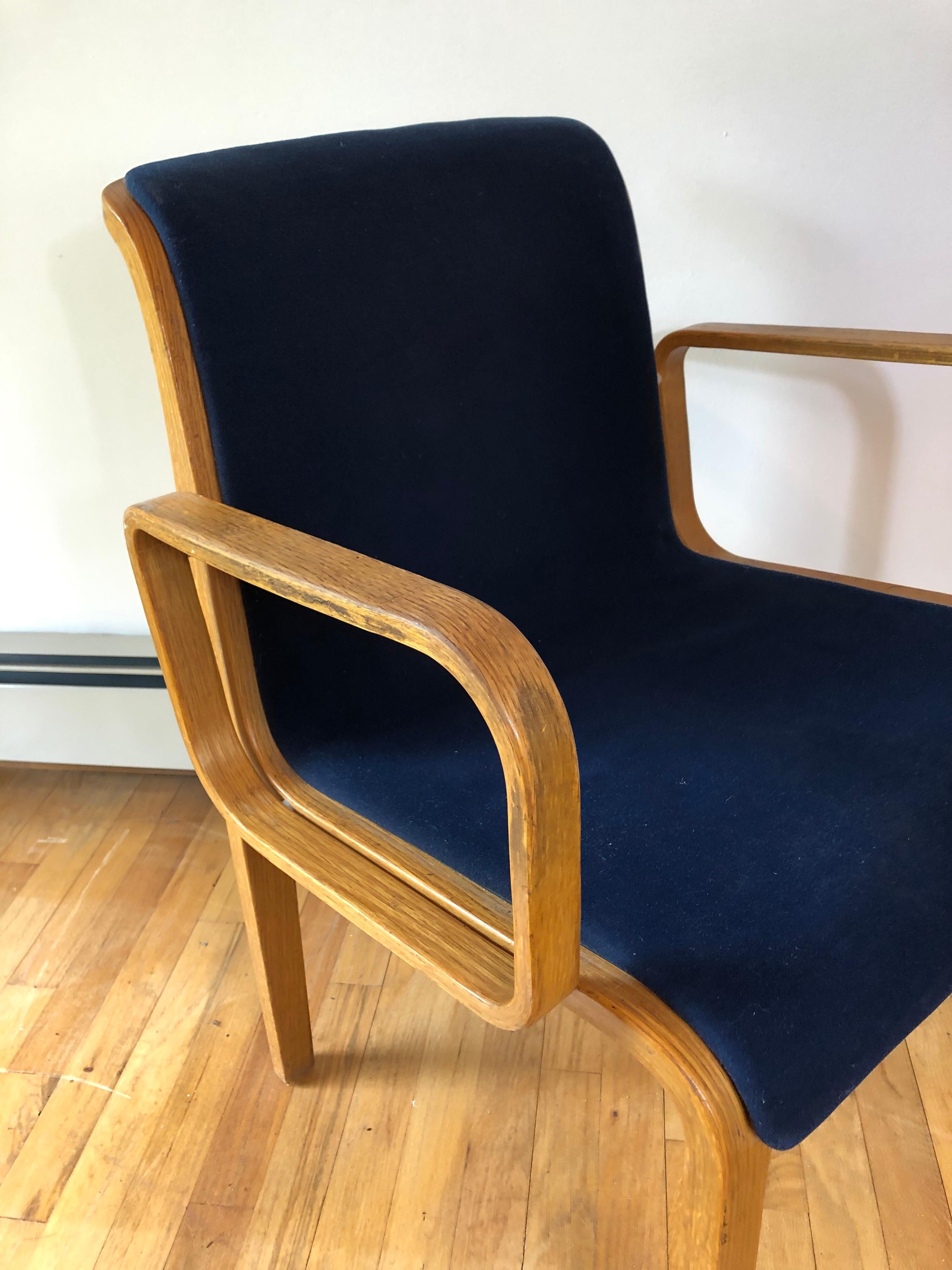Upholstery Set of 4 Bill Stephens for Knoll Armchairs