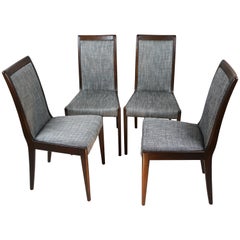 Set of 4 Black and White Natural Wood Casala Chairs