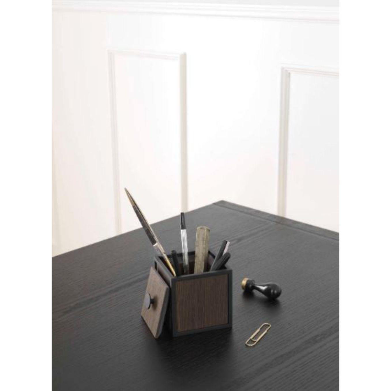 Modern Set of 4 Black Ash Frame 10 Box by Lassen For Sale
