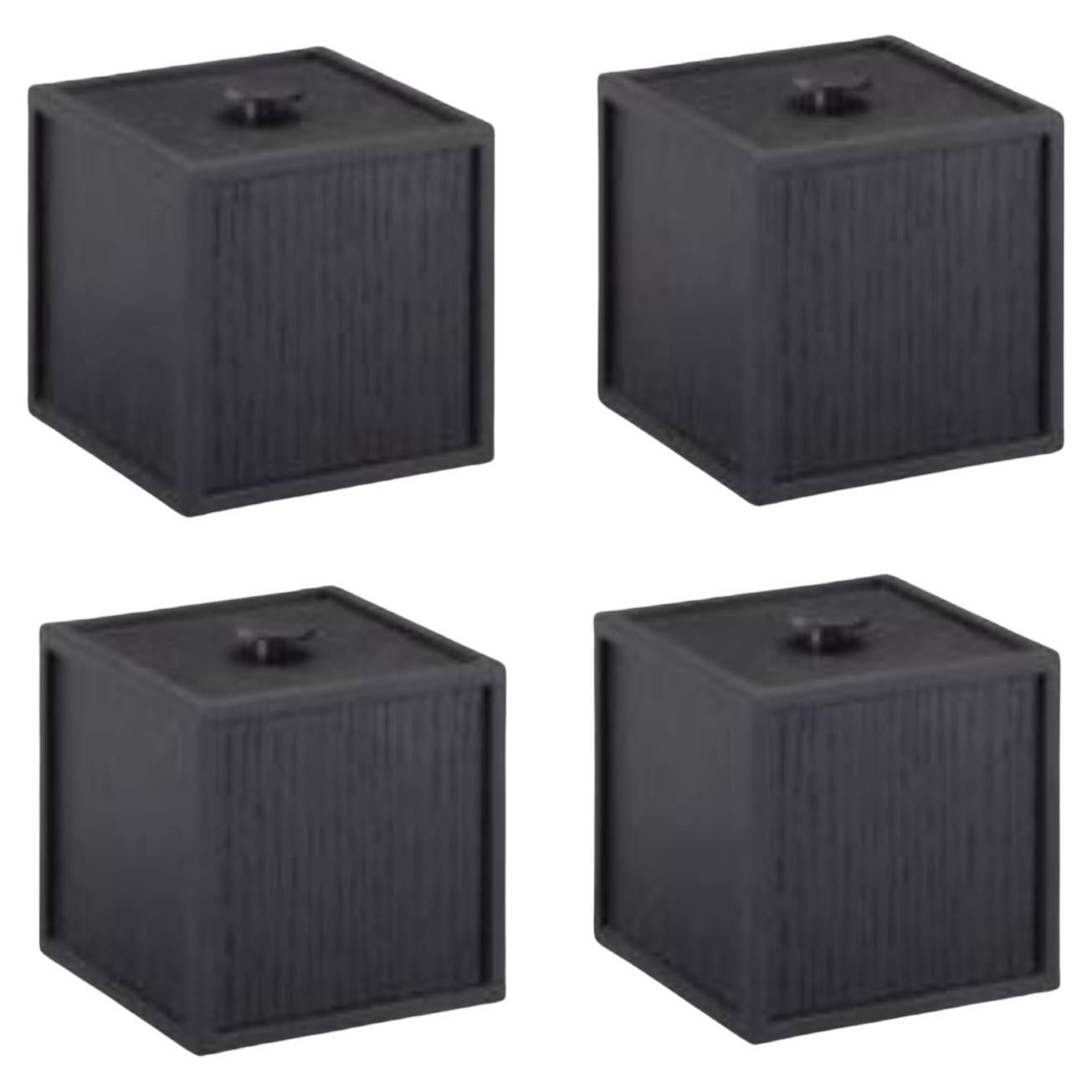 Set of 4 Black Ash Frame 10 Box by Lassen