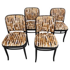 Set of 4 Black Bentwood Dining Armchairs designed by Josef Hoffmann for Mundus