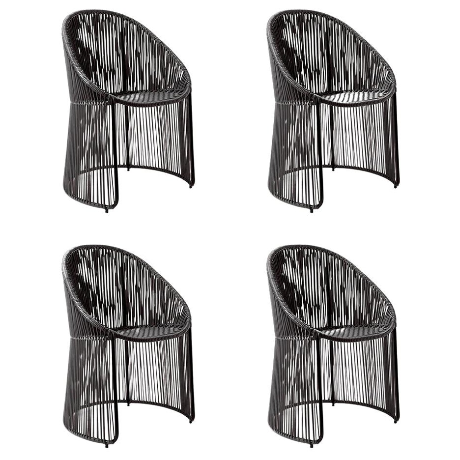 Juego de 4 Sillas de Comedor Cartagenas Negras by Sebastian Herkner