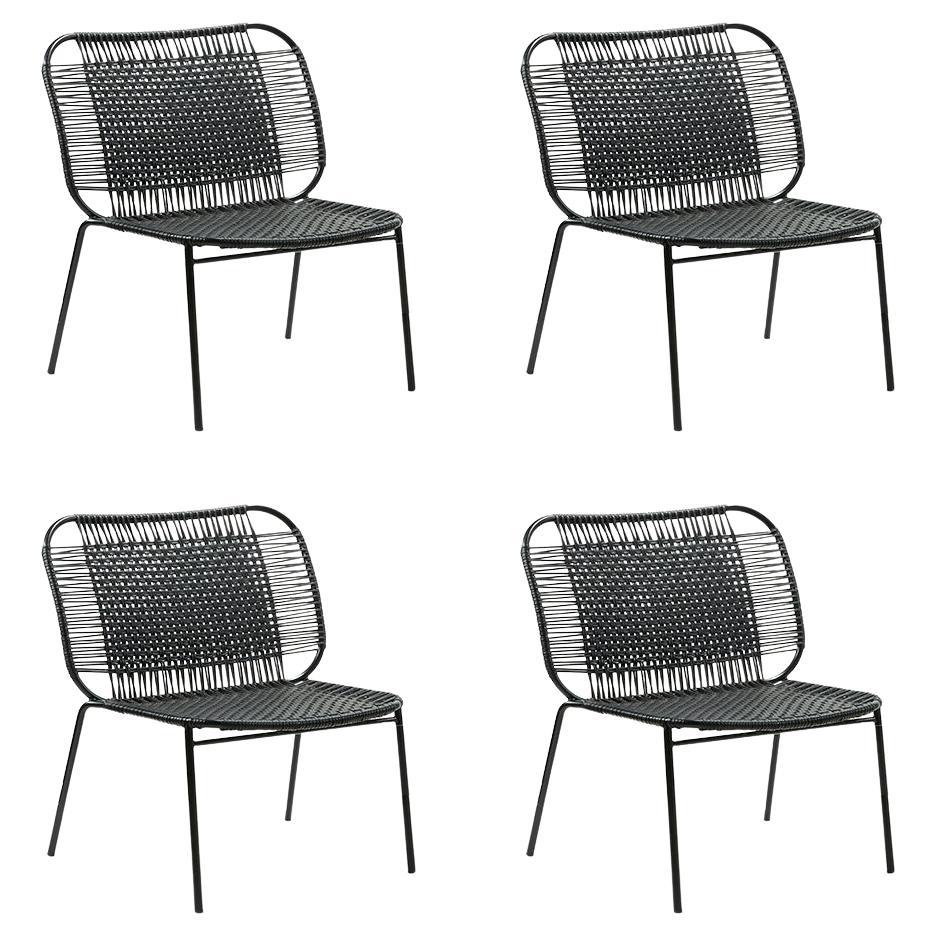 Set of 4 Black Cielo Lounge Low Chair by Sebastian Herkner For Sale