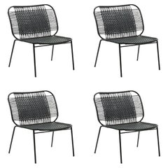 Set of 4 Black Cielo Lounge Low Chair by Sebastian Herkner