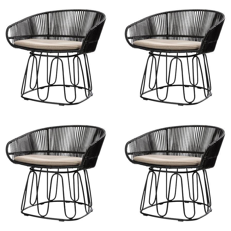 Set di 4 sedie Circo Lounge Chair nere di Sebastian Herkner in vendita