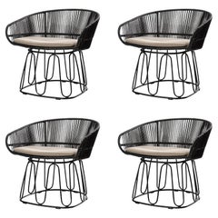 Set di 4 sedie Circo Lounge Chair nere di Sebastian Herkner