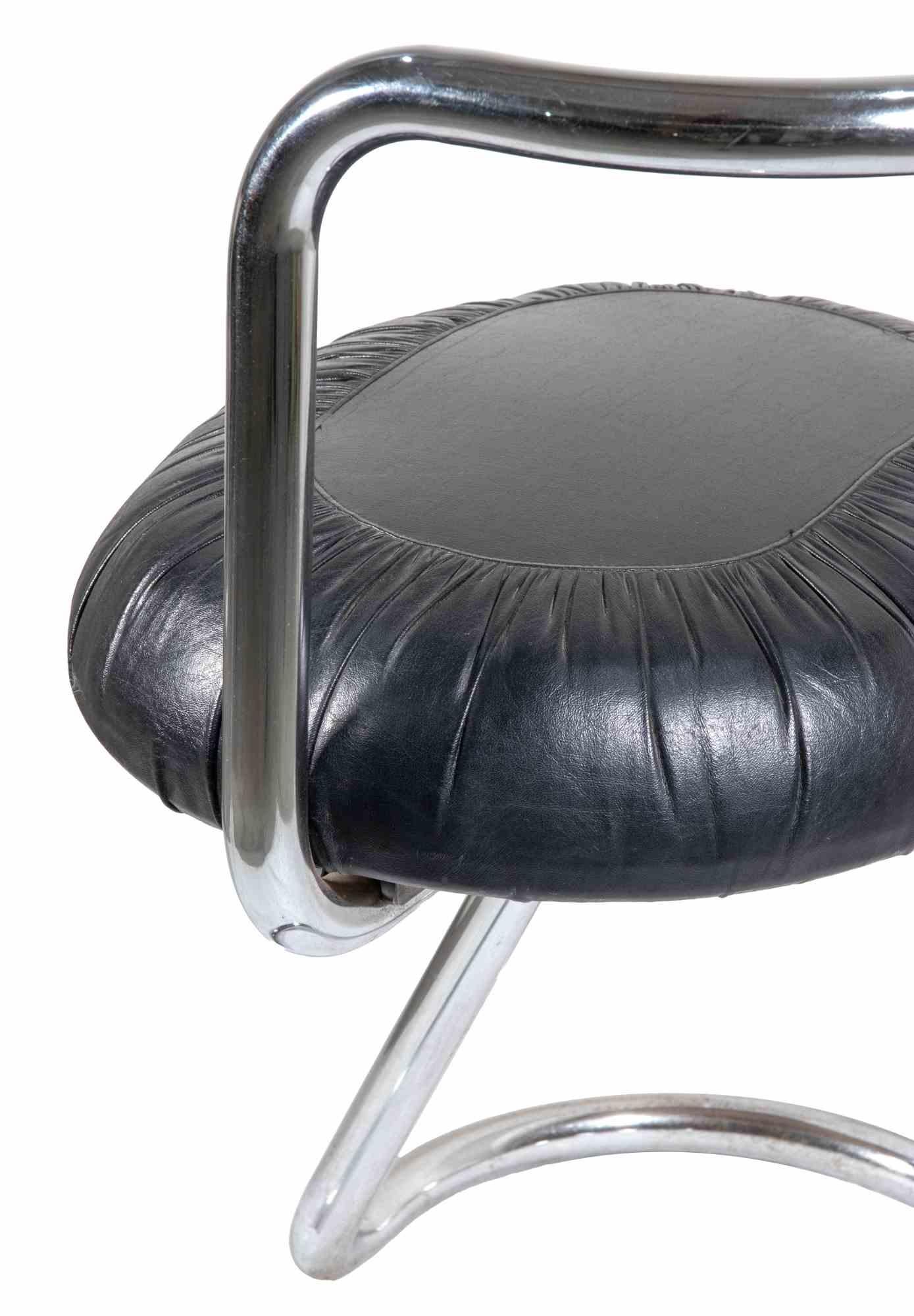 italien Ensemble de 4 chaises Cobra noires par Giotto Stoppino, Italie, 1970 en vente