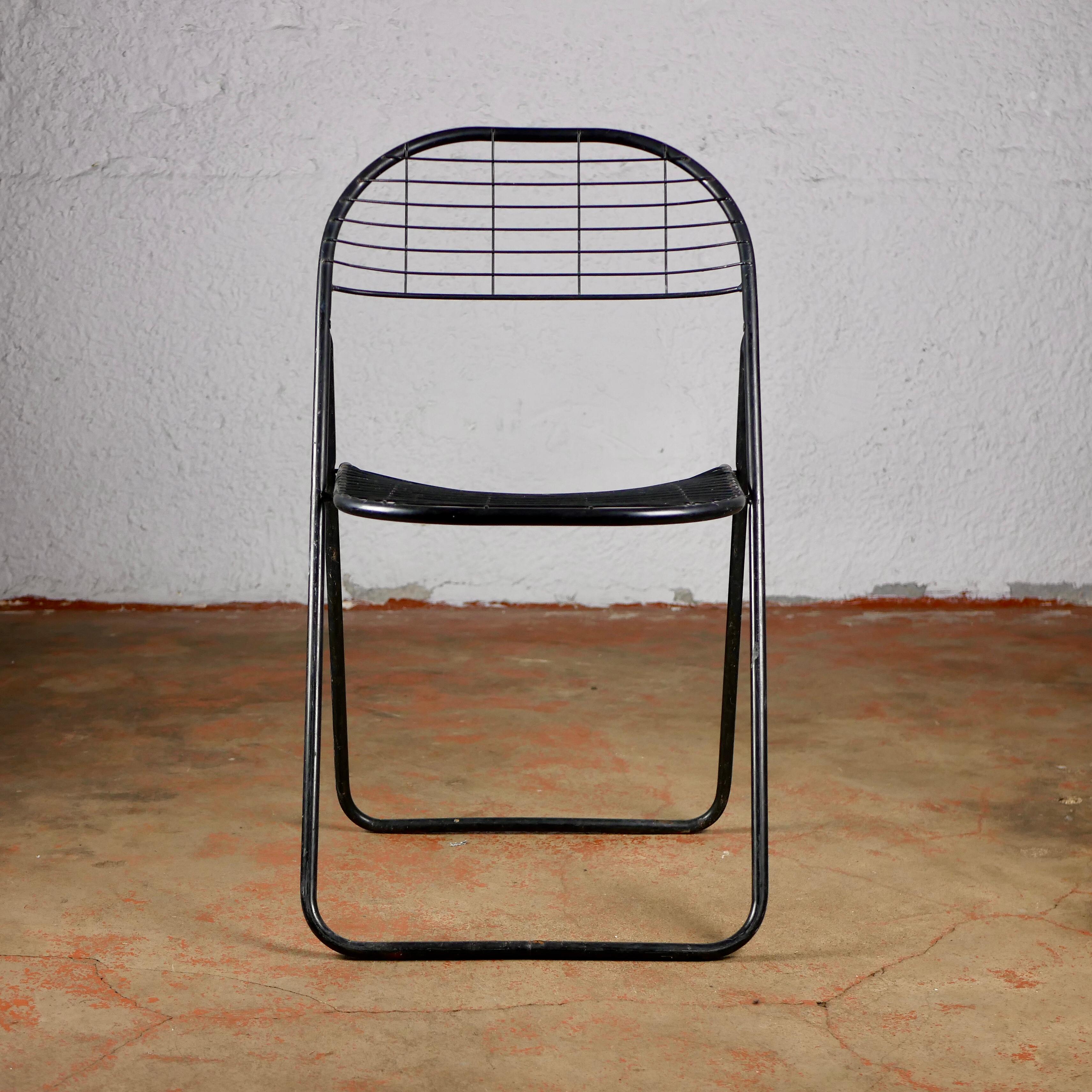 Late 20th Century Set of 4 Black Folding Chairs by Niels Gammelgaard for Ikea, 1980s