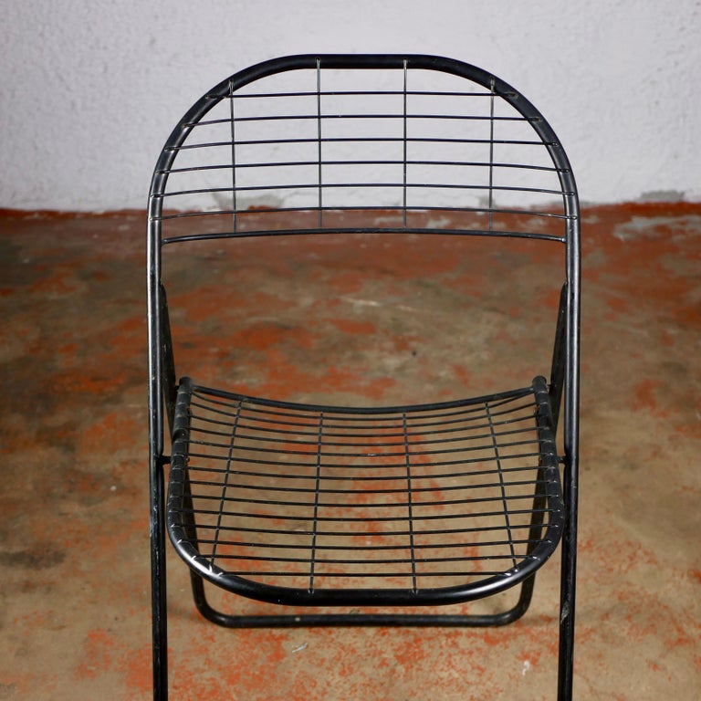 Set of 4 Black Folding Chairs by Niels Gammelgaard for Ikea, 1980s For