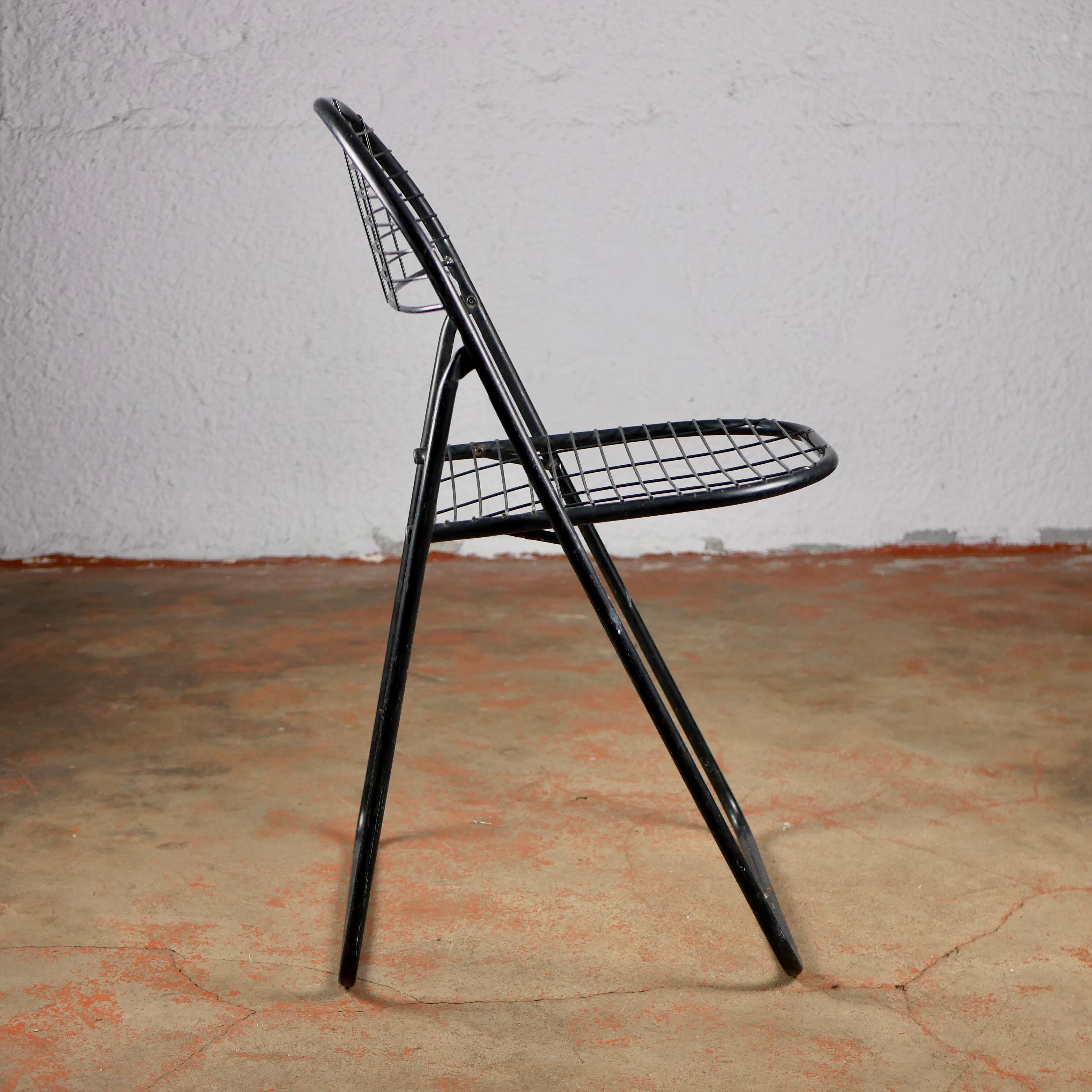 Set of 4 Black Folding Chairs by Niels Gammelgaard for Ikea, 1980s 2