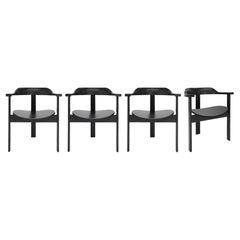 Set of 4 Black Haussmann Armchairs by Robert & Trix Haussmann