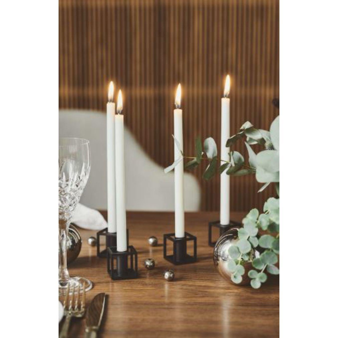 Set of 4 Black Kubus 1 Candle Holders by Lassen For Sale 5