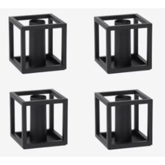 Set of 4 Black Kubus 1 Candle Holders by Lassen