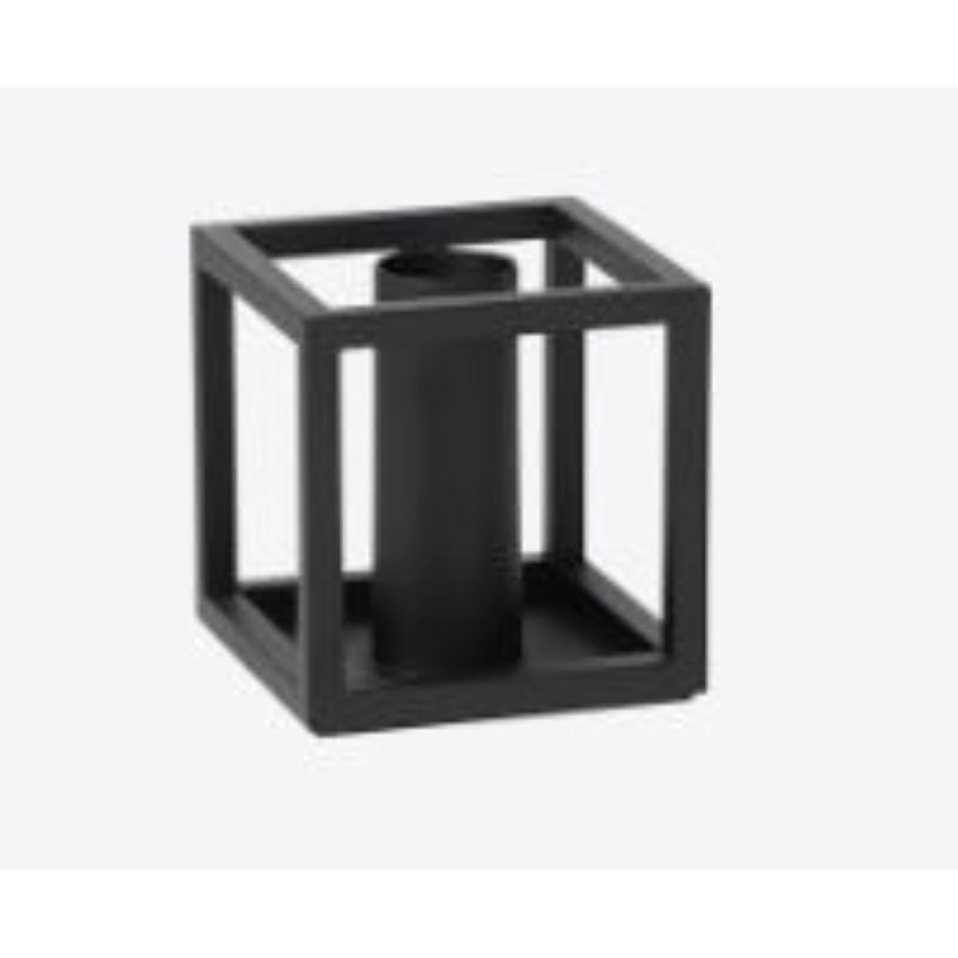Modern Set of 4 Black Kubus 1 Candle Holders by Lassen For Sale