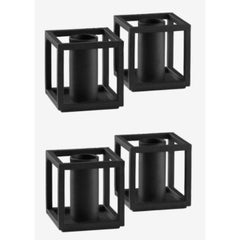 Set of 4 Black Kubus Micro Candle Holders by Lassen