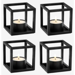 Set of 4 Black Kubus T Candle Holders by Lassen