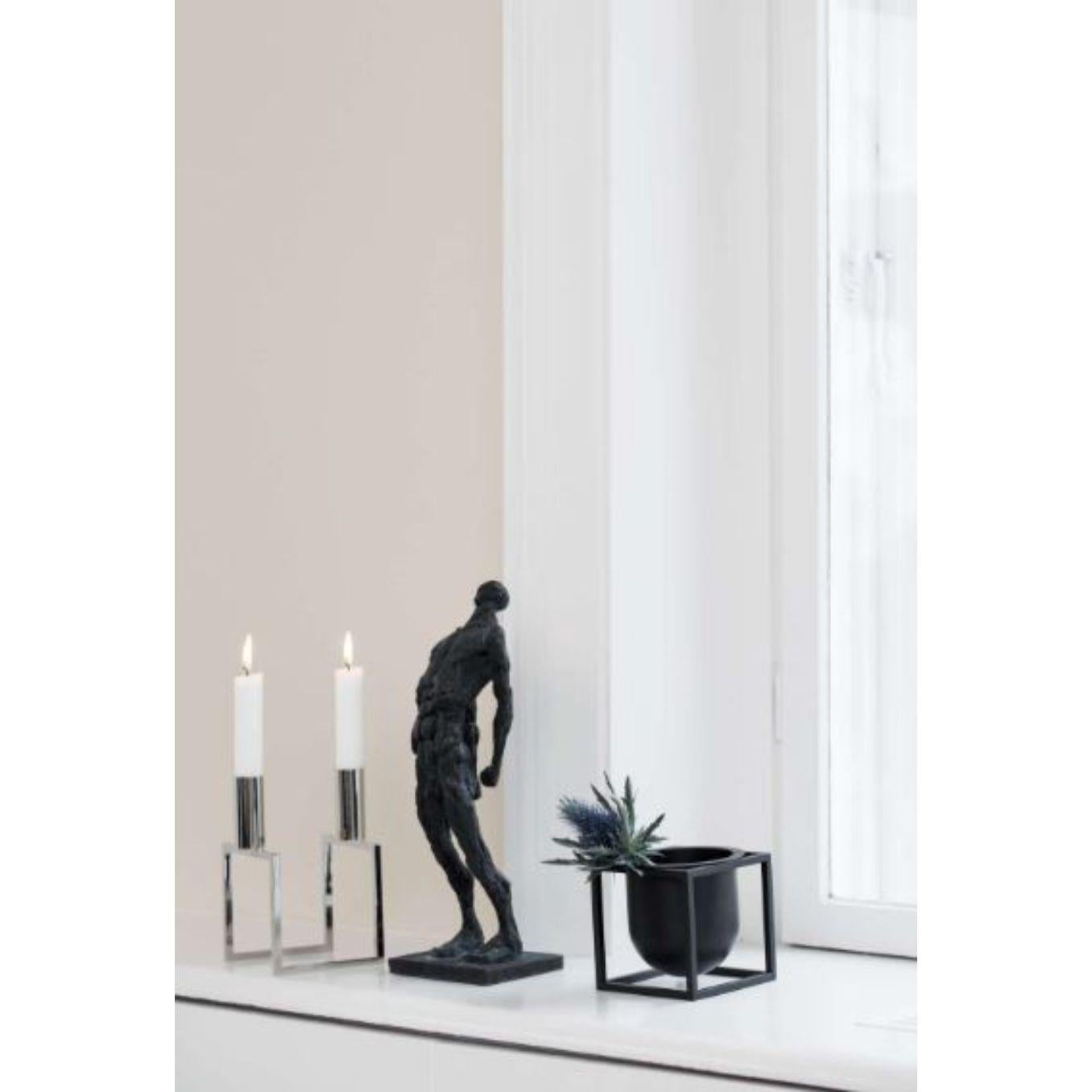 Set of 4 Black Kubus T Candle Holders by Lassen In New Condition For Sale In Geneve, CH