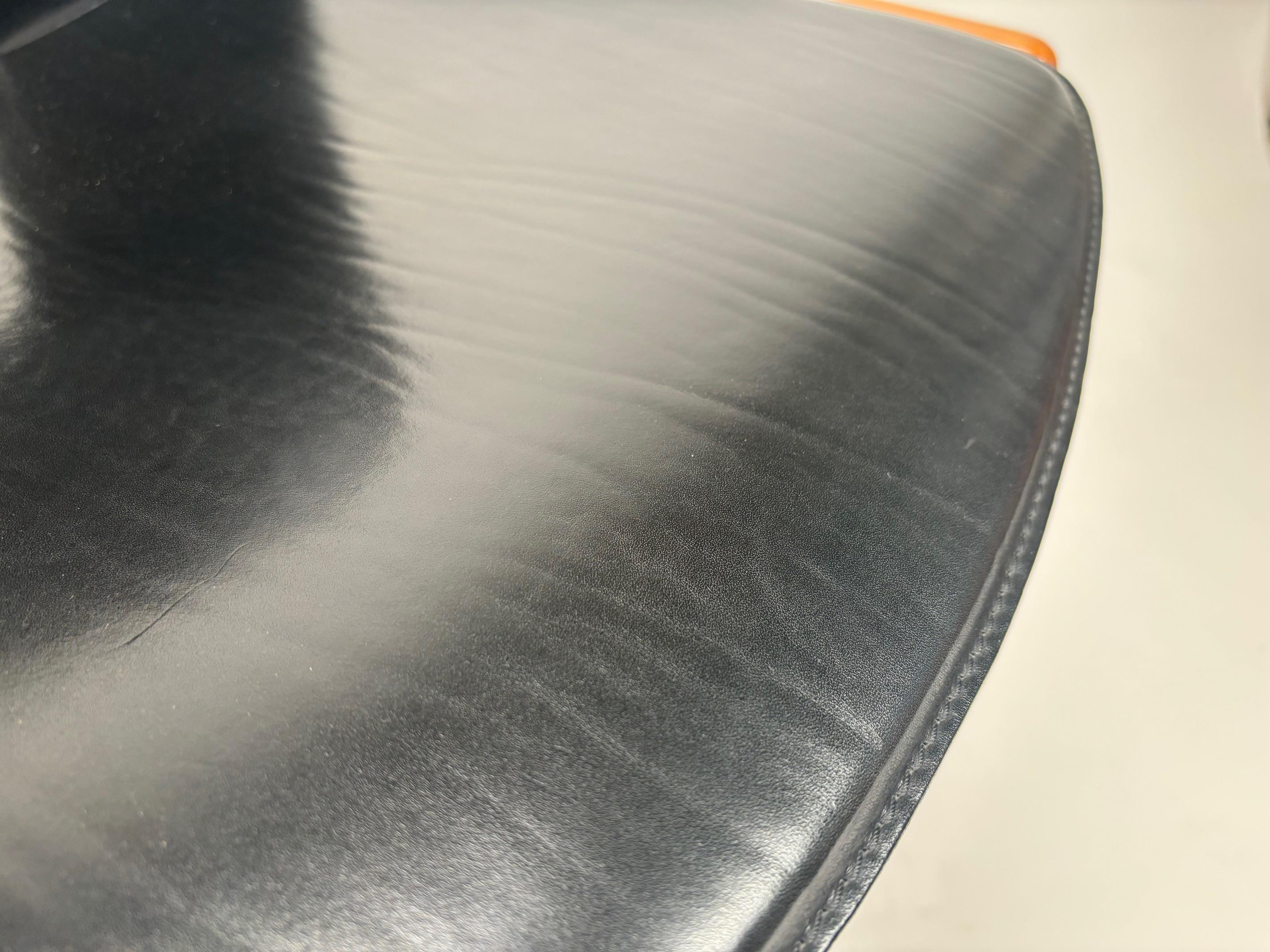 Set of 4 Black Leather 