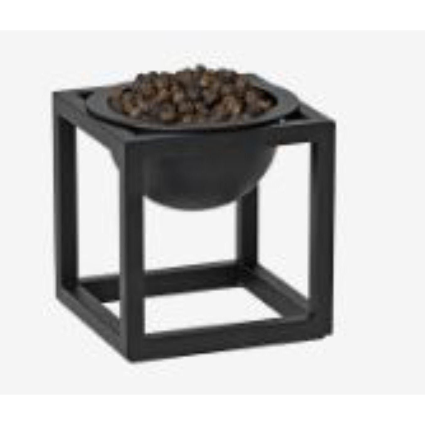 Modern Set of 4 Black Mini Kubus Bowls by Lassen For Sale