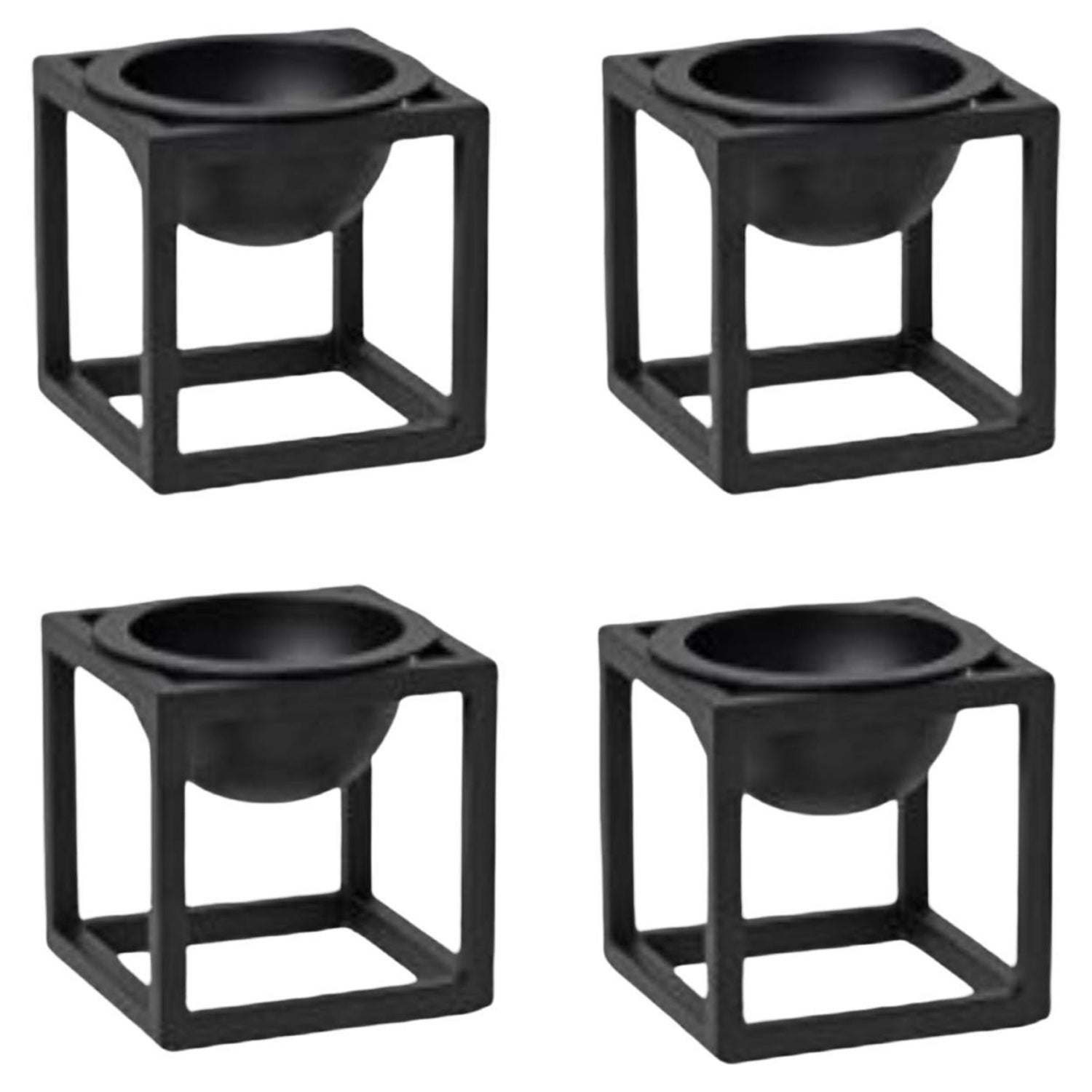 Set of 4 Black Mini Kubus Bowls by Lassen For Sale at 1stDibs