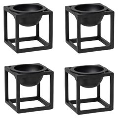 Set of 4 Black Mini Kubus Bowls by Lassen