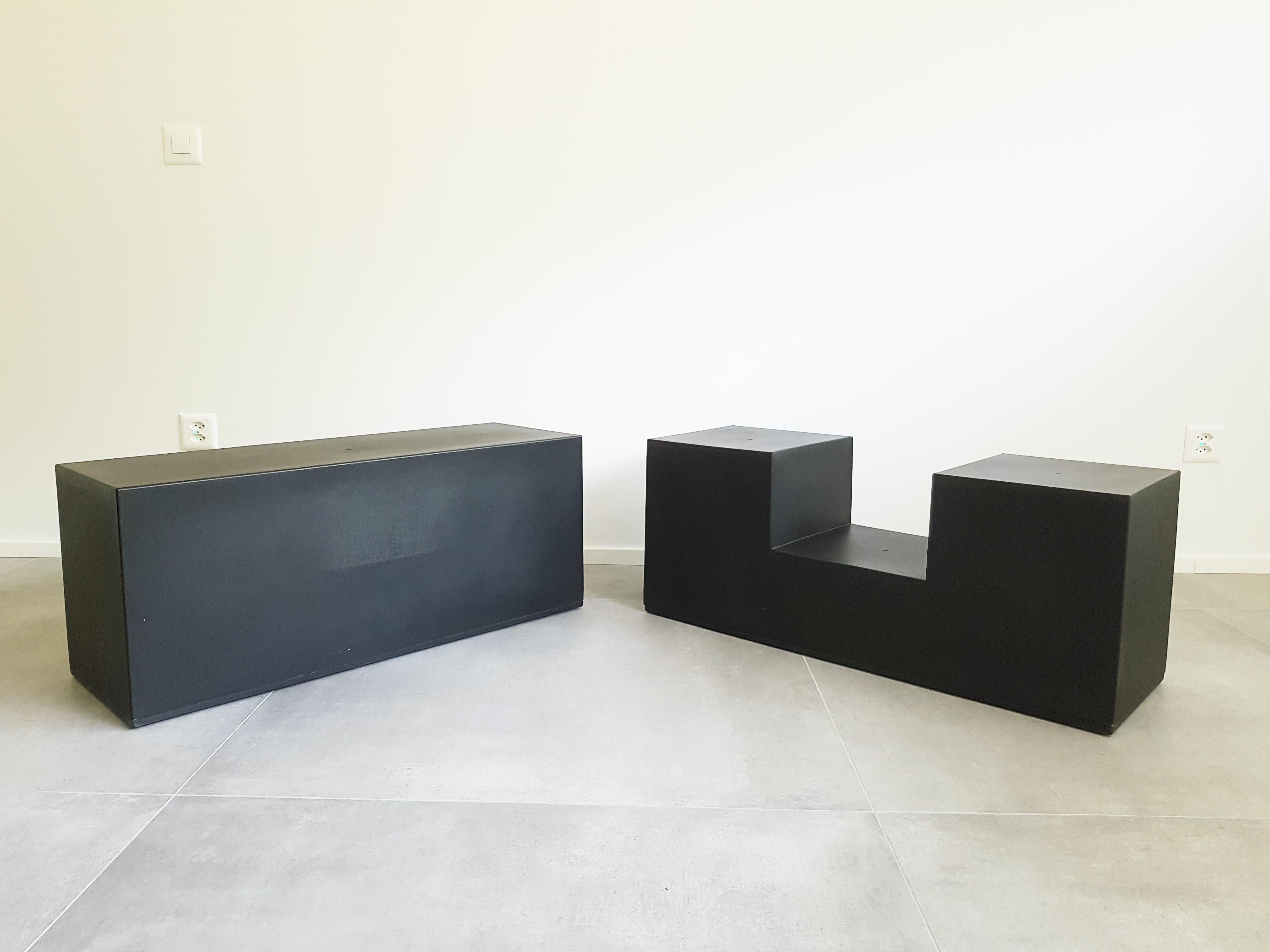 Space Age Set of 4 Black Modular Tables 