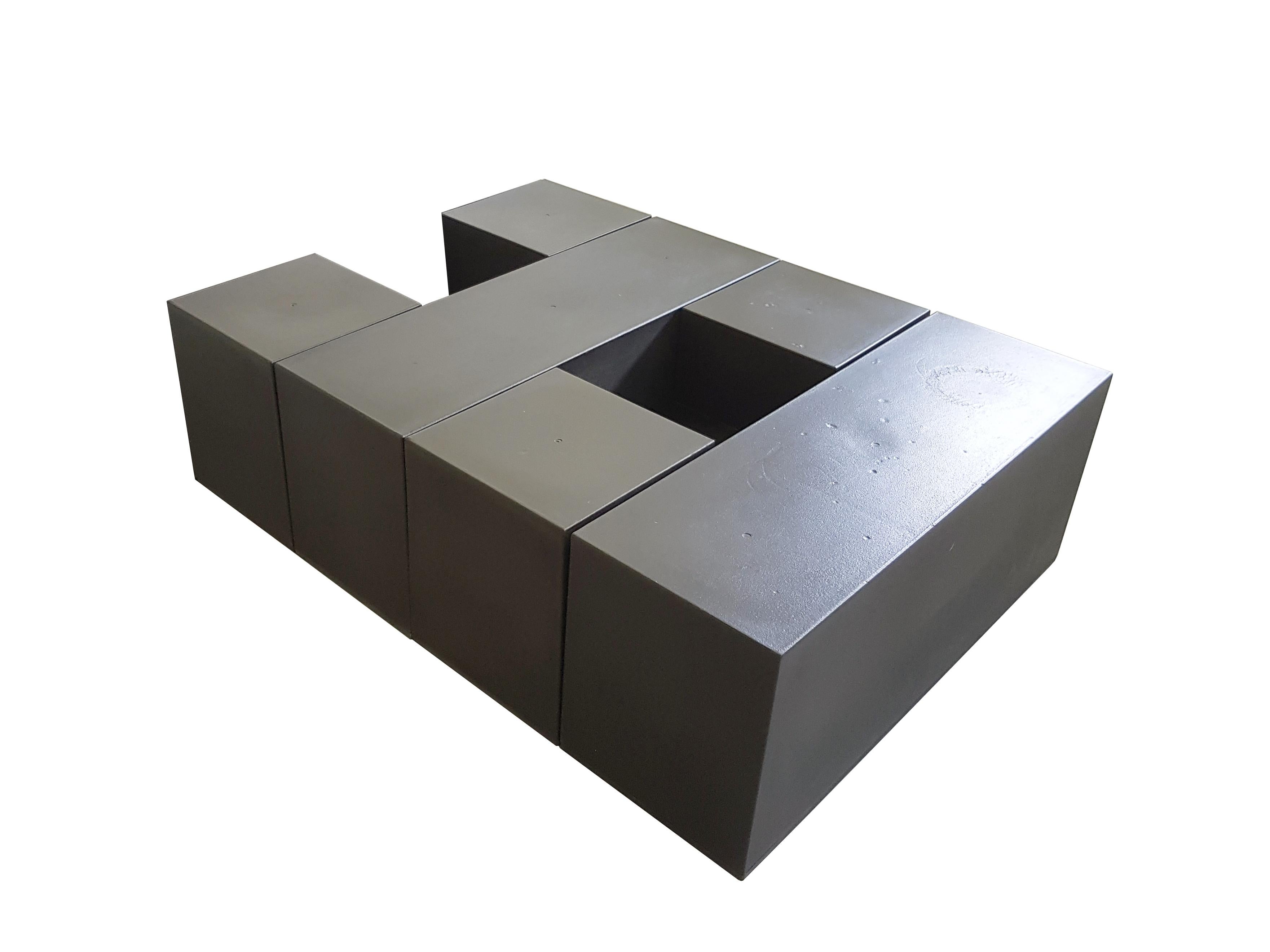 Italian Set of 4 Black Modular Tables 