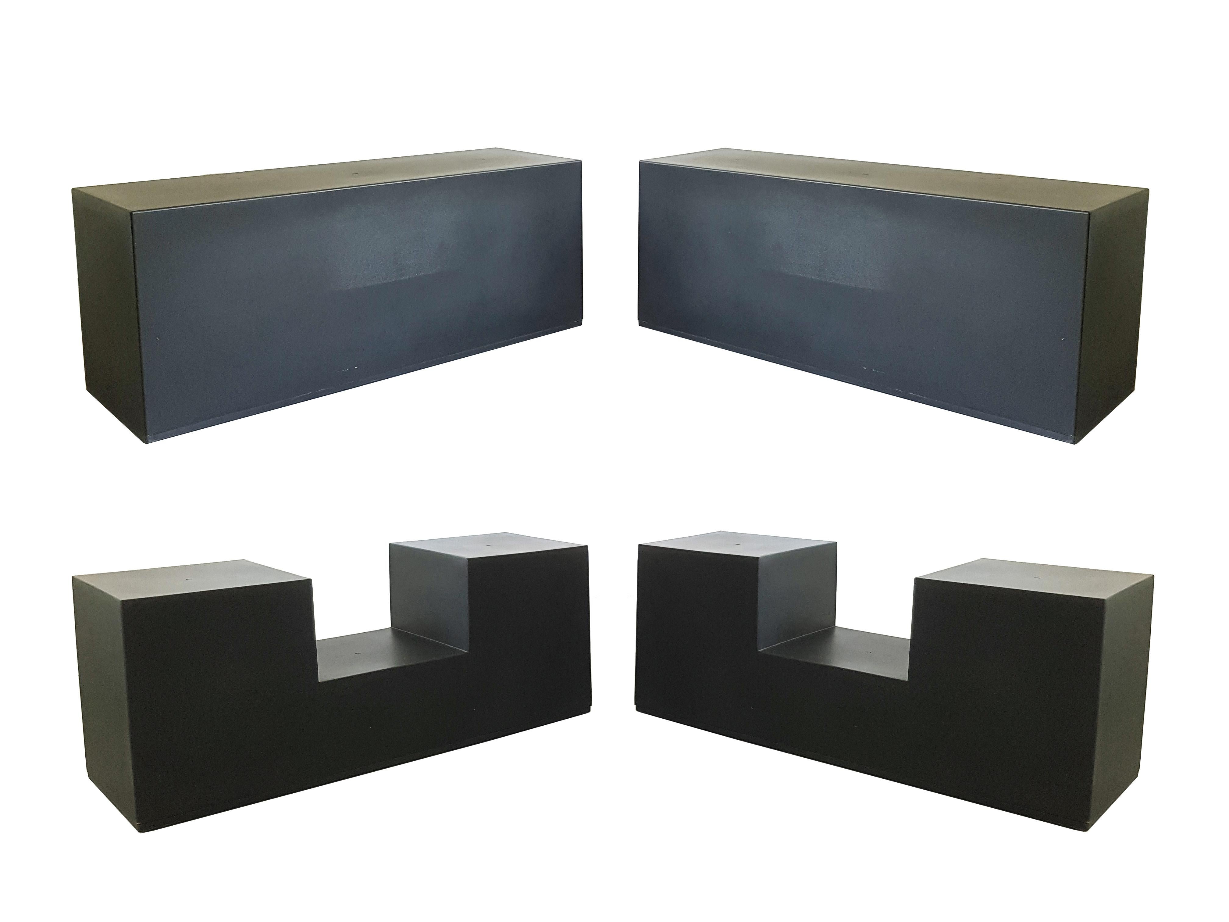 Late 20th Century Set of 4 Black Modular Tables 