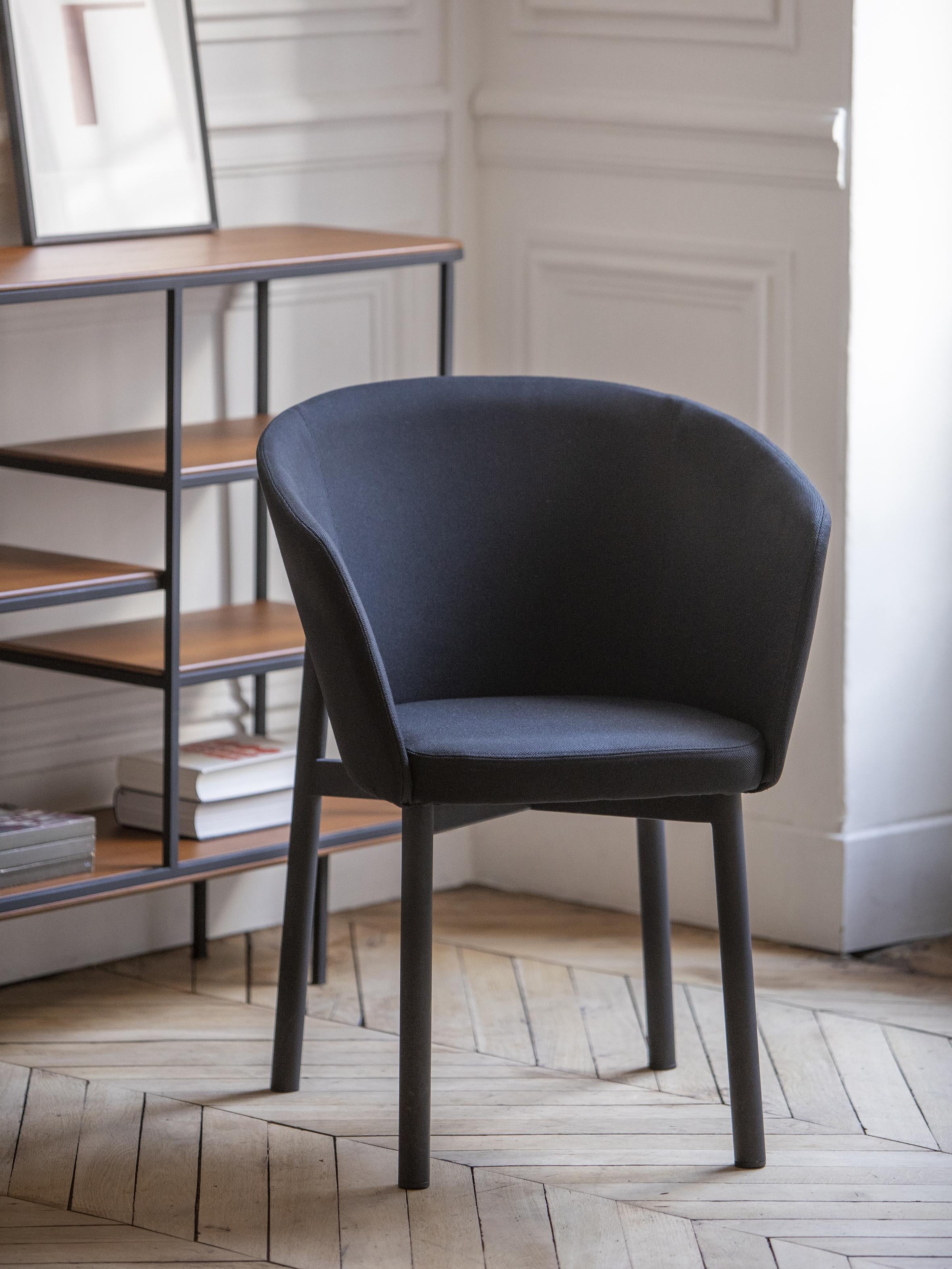 French Set of 4 Black Residence Bridge Armchair by Kann Design For Sale