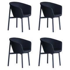 Set of 4 Black Residence Bridge Armchair by Kann Design