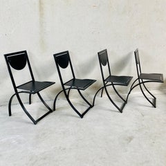 4 x KFF Black Smoked Oak Dining Chairs by Karl Friedrich Förster 1980