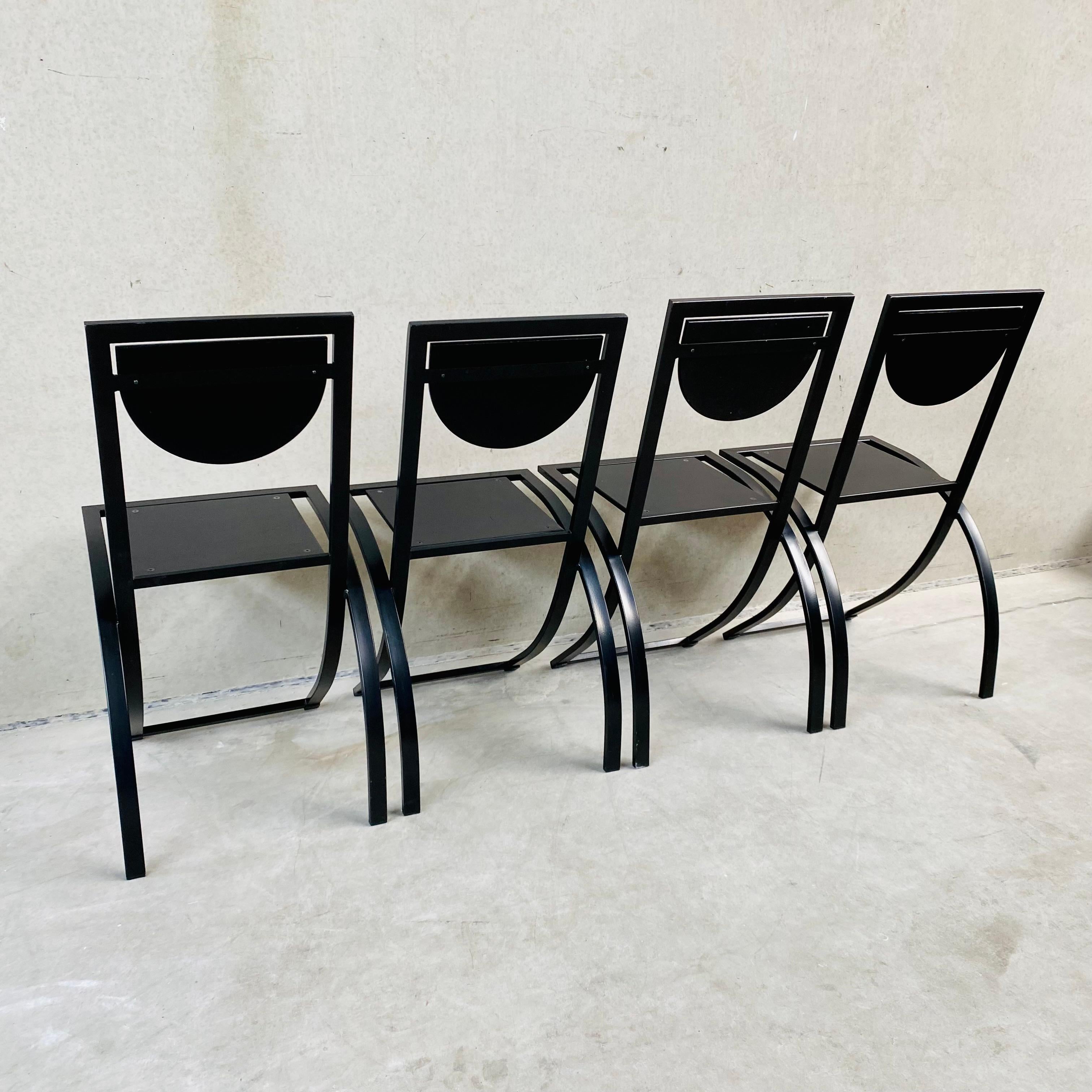 German 4 x KFF Black Smoked Oak Dining Chairs by Karl Friedrich Förster 1980 For Sale