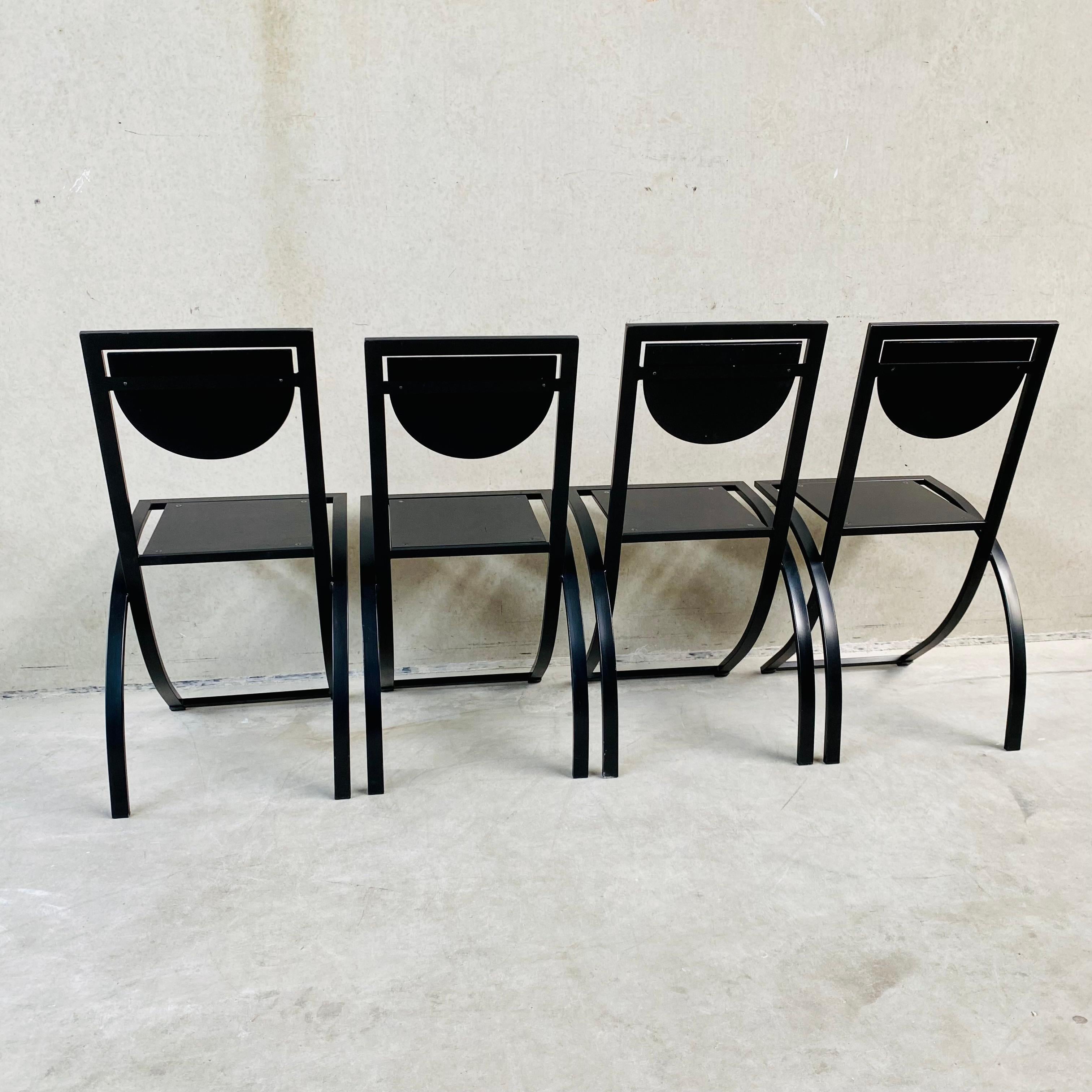 Fin du 20e siècle 4 x Chaises de salle à manger en chêne fumé noir KFF par Karl Friedrich Förster 1980 en vente