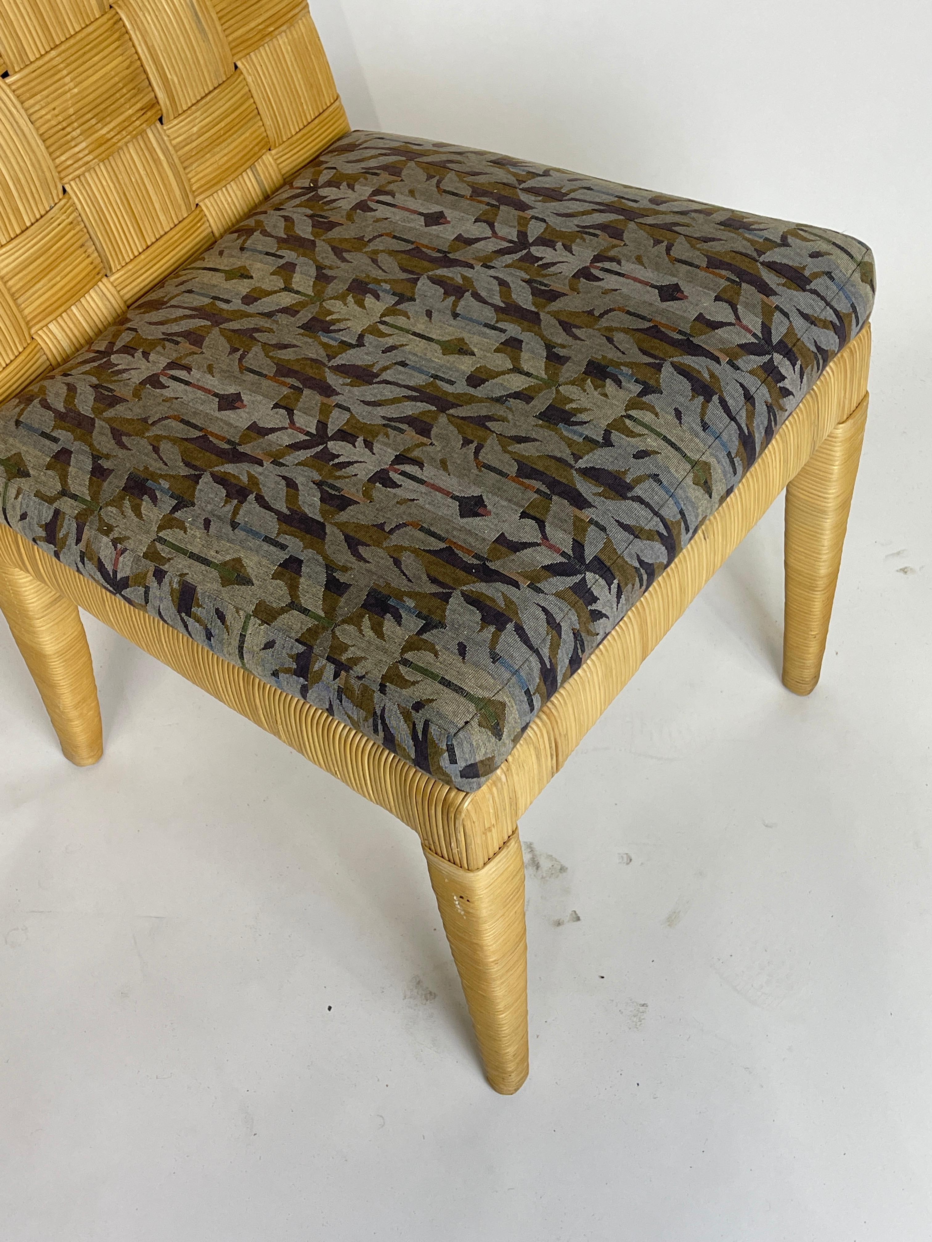 American Set of 4 Block Island Wicker Dining Chairs by John Hutton for Donghia