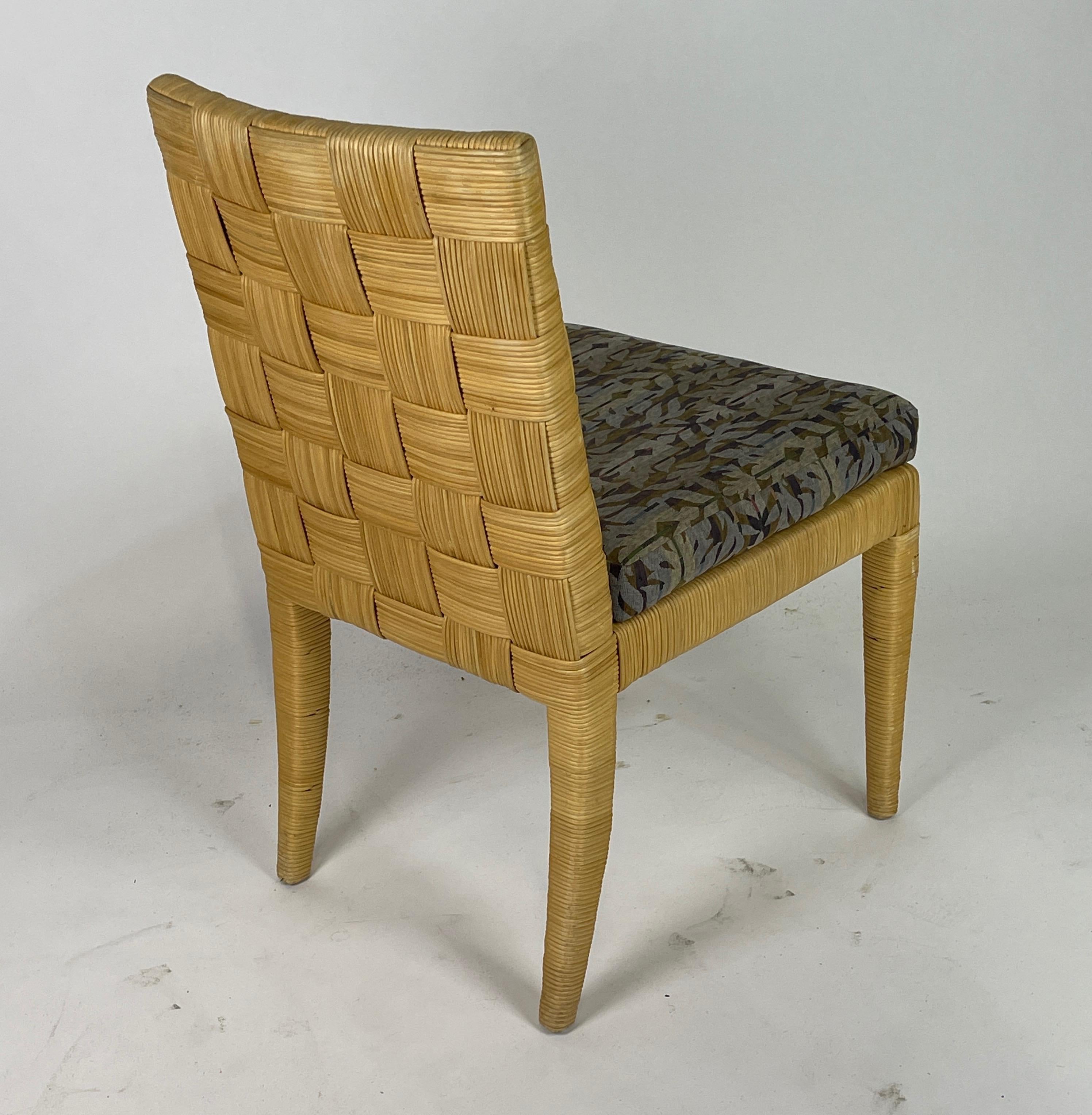 Late 20th Century Set of 4 Block Island Wicker Dining Chairs by John Hutton for Donghia