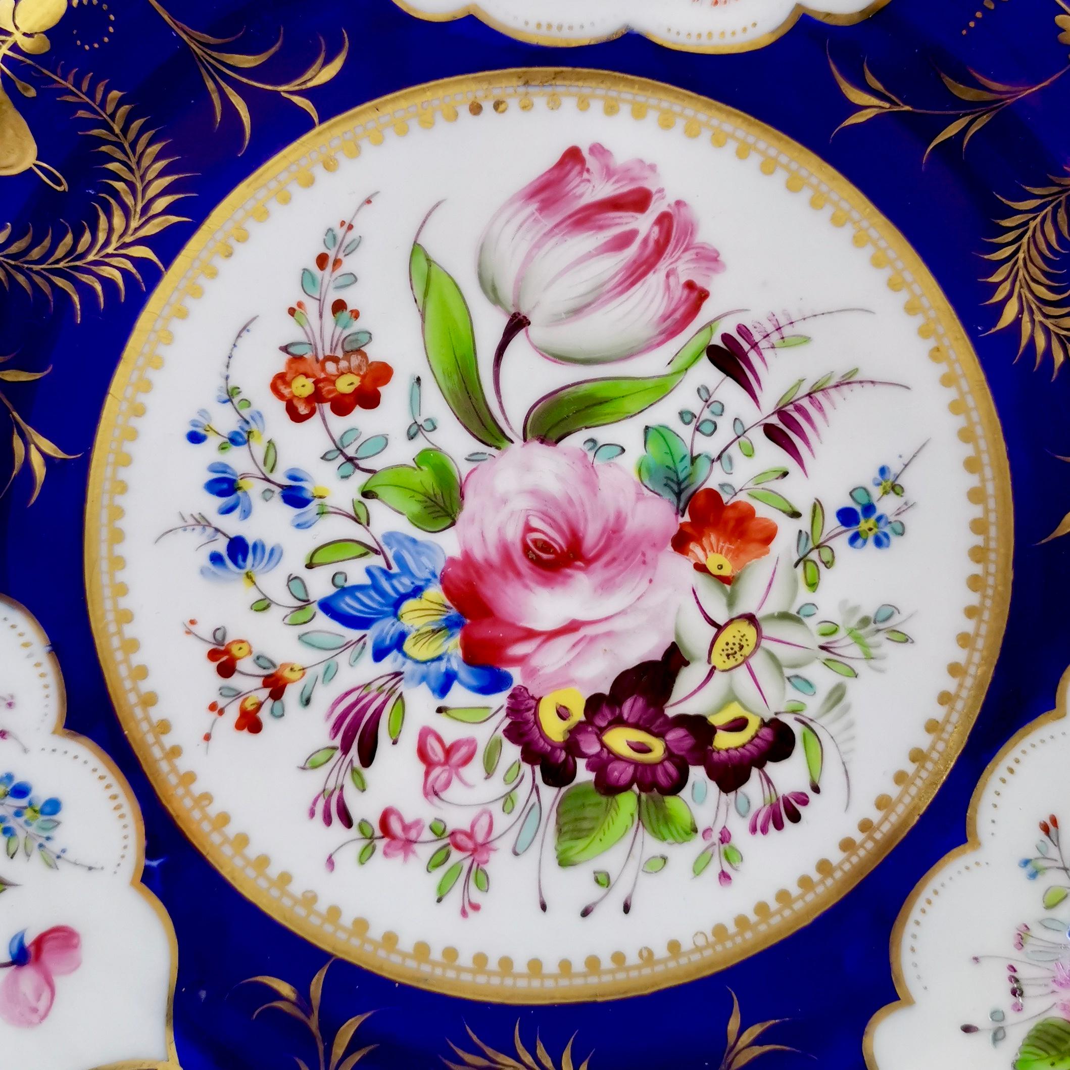 Set of 4 Bloor Derby Dinner Plates, 1825-1830 In Good Condition In London, GB