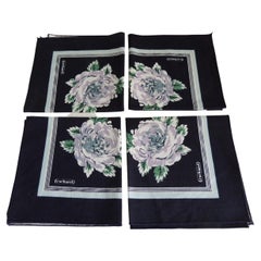 Set of '4' Blue and Green Peonies Napkins